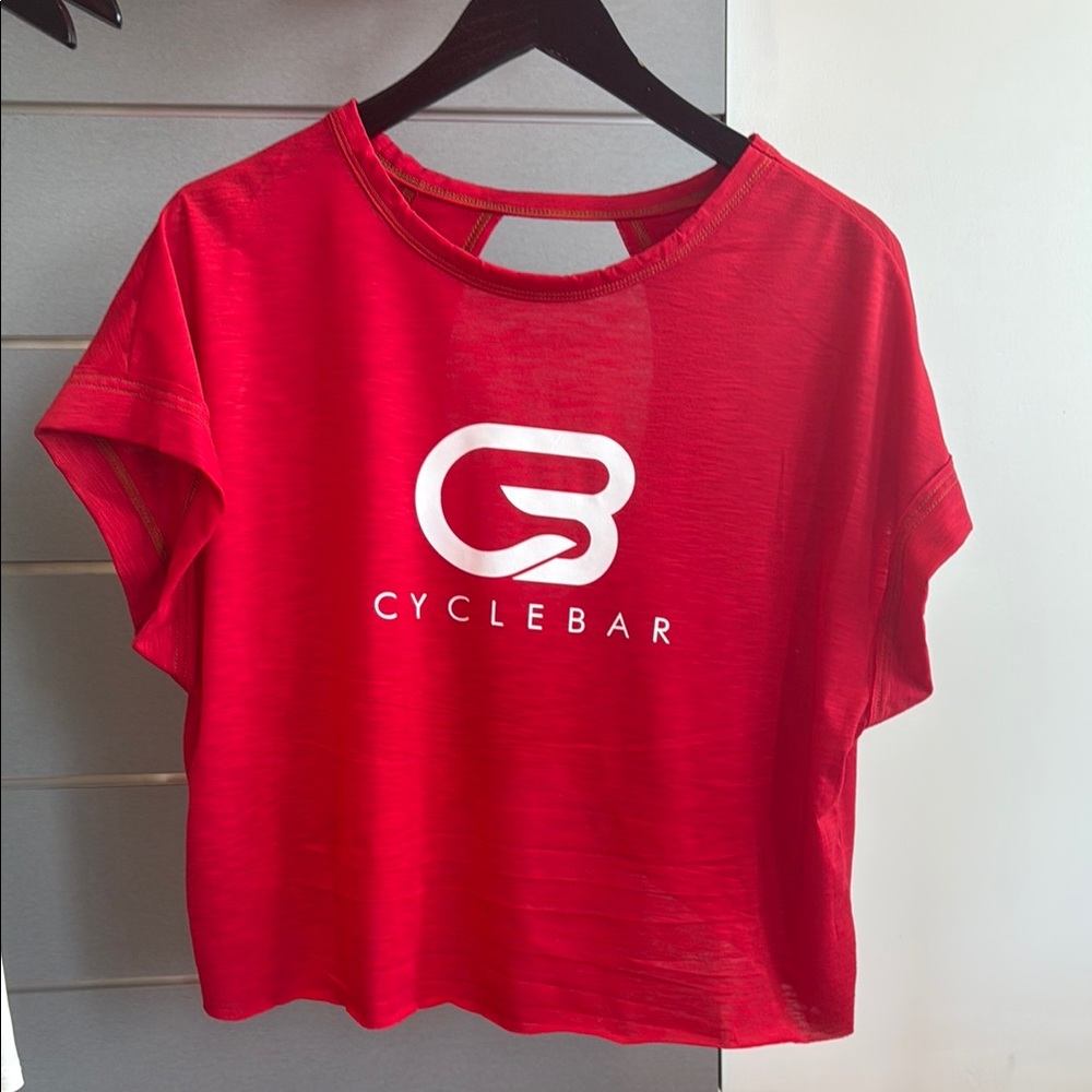 Cyclebar Red Crop Boxy Tee